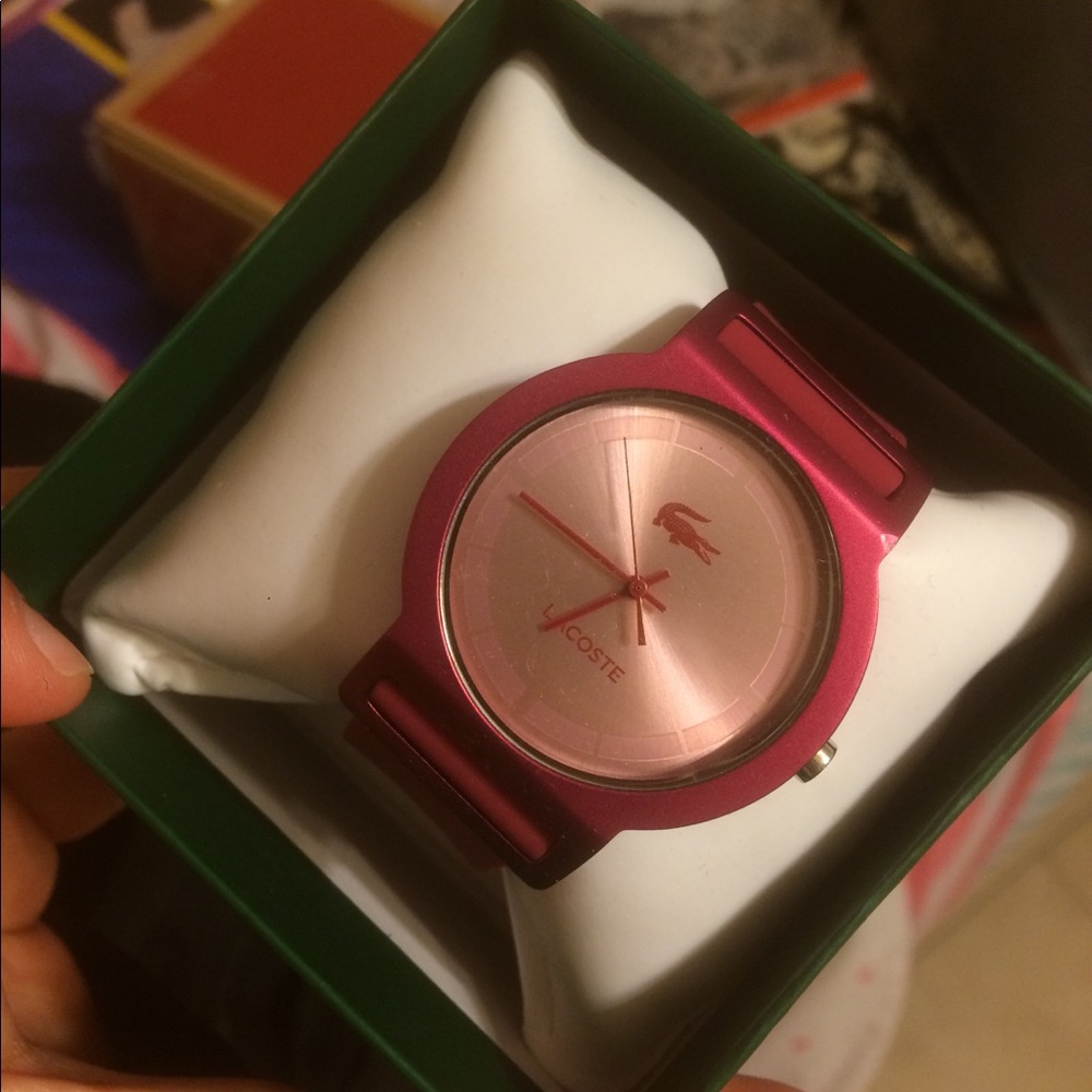 Pink lacoste watch